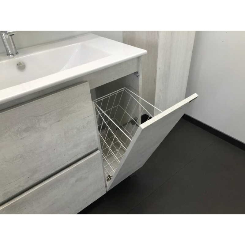 Тумба с раковиной Comfortу Верона, 90 см, напольная, дуб белый, раковина Quadro белая, 00-00001972 (00-00001972CF)
