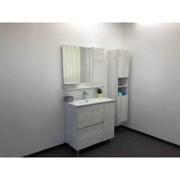 Тумба с раковиной Comfortу Верона, 90 см, напольная, дуб белый, раковина Quadro белая, 00-00001972 (00-00001972CF)