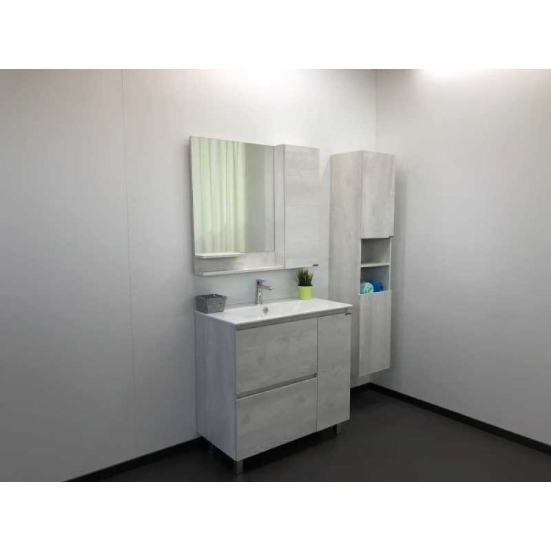 Тумба с раковиной Comfortу Верона, 90 см, напольная, дуб белый, раковина Quadro белая, 00-00001972 (00-00001972CF)
