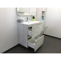 Тумба с раковиной Comfortу Верона, 90 см, напольная, дуб белый, раковина Quadro белая, 00-00001972 (00-00001972CF)