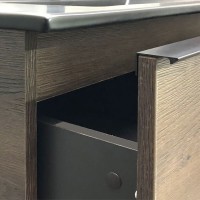 Тумба с раковиной Comfortу Франкфурт, 90 см, подвесная, дуб шоколадно-коричневый, раковина Comforty черная матовая, 00-00002048 (00-00002048CF)