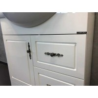 Тумба с раковиной Comfortу Севилья, 85 см, напольная, слоновая кость, раковина Сенеж белая, 00-00003083 (00-00003083CF)