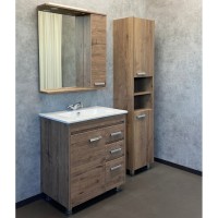 Тумба с раковиной Comforty Марио, 75 см, напольная, дуб темный, 00-00004157 (00-00004157CF)