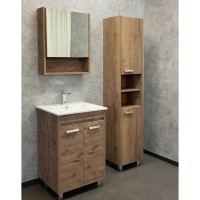 Зеркальный шкаф Comforty Марио, 60 см, дуб темный, 00-00004158 (00-00004158CF)