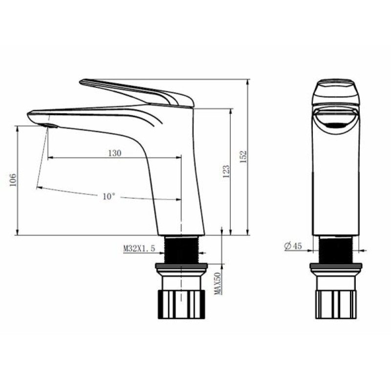 Смеситель Comforty, для раковины, графит, 00-00004530 (FC074A-CGT)