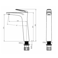 Смеситель Comforty, для раковины, черный матовый, 00-00004534 (FC074B-CMT)