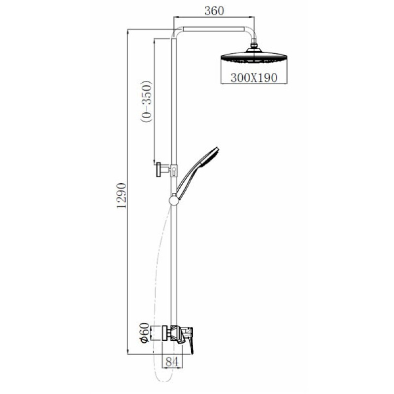 Душевая система Comforty, черный матовый, 00-00004536 (FF074R-CMT)
