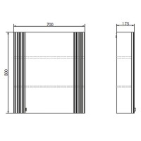 Зеркальный шкаф Comfortу Лима, 70 см, антрацит, 00-00004891 (00-00004891CF)