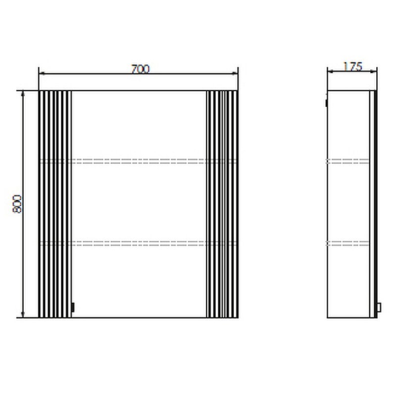 Зеркальный шкаф Comfortу Лима, 70 см, антрацит, 00-00004891 (00-00004891CF)
