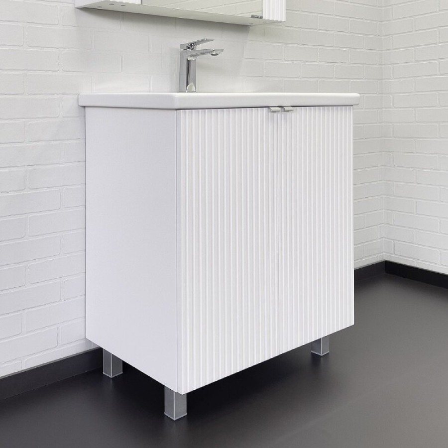 Тумба с раковиной Comfortу Лима, 70 см, напольная, цвет белый Soft-Touch, 00-00004892 (00-00004892CF)
