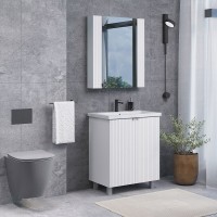 Тумба с раковиной Comfortу Лима, 70 см, напольная, цвет белый Soft-Touch, 00-00004892 (00-00004892CF)