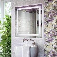 Зеркало Comfortу Квадрат, 75 см, LED подсветка, сенсорный выключатель, белый, 00-00005258 (00-00005258CF)