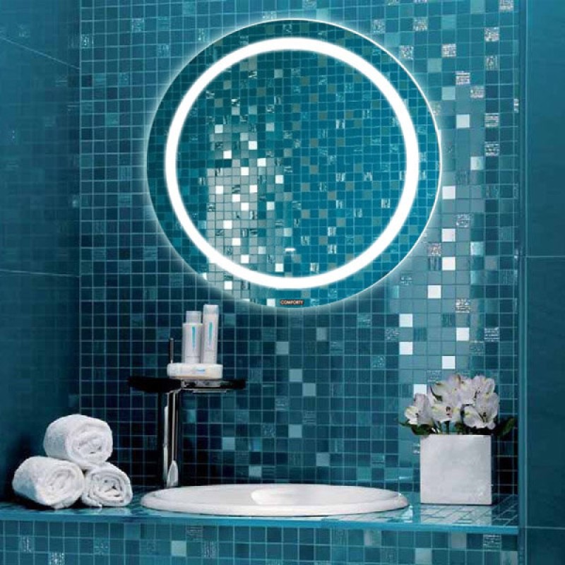 Зеркало Comfortу Круг, 60 см, LED-подсветка, сенсорный выключатель, белый, 00-00005261 (00-00005261CF)