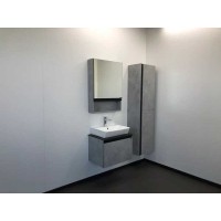 Тумба с раковиной Comfortу Эдинбург, 60 см, 2 ящика, подвесная, раковина Comforty, бетон светлый, 00-00005700 (00-00005700CF)