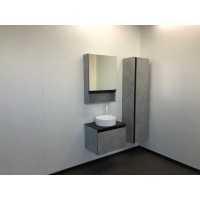 Тумба с раковиной Comfortу Эдинбург, 60 см, 2 ящика, подвесная, раковина Comforty, бетон светлый, 00-00005701 (00-00005701CF)