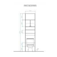 Шкаф-пенал для установки над унитазом Style Line АА00-000059, 55 см, на заказ, белый