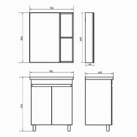 Тумба с раковиной Comfortу Осло, 70 см, напольная, бетон светлый, 00-00006117 (00-00006117CF)