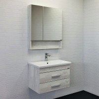 Зеркальный шкаф Comfortу Никосия, 70 см, дуб белый, 00-00006163 (00-00006163CF)