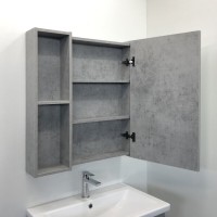 Зеркальный шкаф Comfortу Осло 70, бетон светлый, 00-00006164 (00-00006164CF)