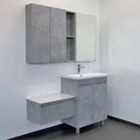 Зеркальный шкаф Comfortу Осло 70, бетон светлый, 00-00006164 (00-00006164CF)
