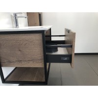 Тумба с раковиной Comforty Бонн, 75 см, дуб темный, раковина белая, 00-00006487 (00-00006487CF)