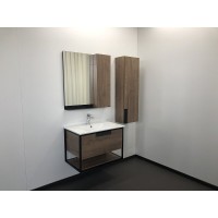 Тумба с раковиной Comforty Бонн, 75 см, дуб темный, раковина белая, 00-00006487 (00-00006487CF)