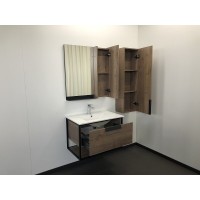 Тумба с раковиной Comforty Бонн, 75 см, дуб темный, раковина белая, 00-00006487 (00-00006487CF)