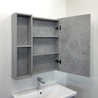 Зеркальный шкаф Comfortу Осло, 60 см, подвесной, цвет бетон светлый, 00-00006490 (00-00006490CF)