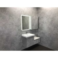 Зеркальный шкаф Comfortу Осло, 60 см, подвесной, цвет бетон светлый, 00-00006490 (00-00006490CF)
