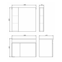 Зеркальный шкаф Comforty Осло, 80 см, бетон светлый, 00-00006508 (00-00006508CF)