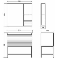 Зеркальный шкаф Comfortу Страсбург 00-00006573 (00-00006573CF), 90 см, дуб дымчатый