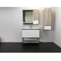 Зеркальный шкаф Comfortу Страсбург 00-00006573 (00-00006573CF), 90 см, дуб дымчатый