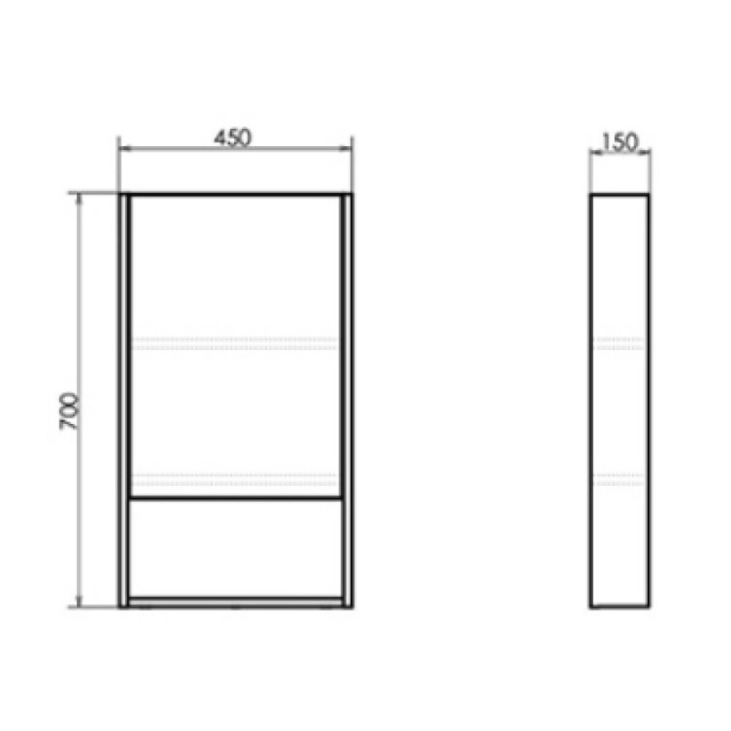 Зеркальный шкаф Comfortу Вена-45, без подсветки, дуб дымчатый, 00-00006652 (00-00006652CF)