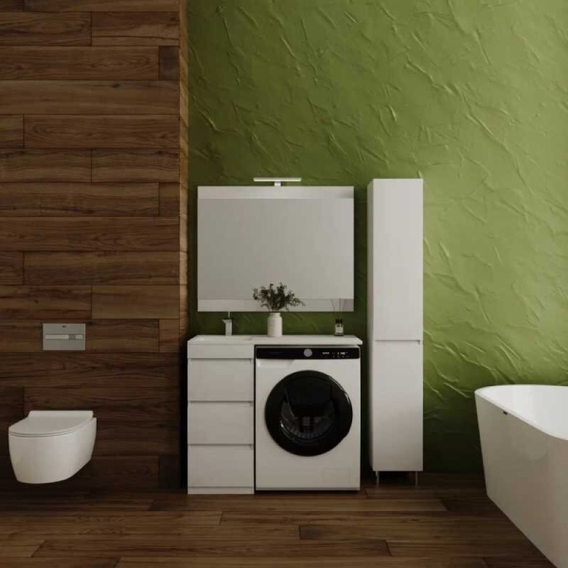 Тумба под раковину Style Line El Fante Даллас 100 Люкс Plus, 100 см, напольная, 3 ящика, белый, АА00-000069