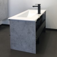 Тумба с раковиной Comforty Франкфурт, 90 см, подвесная, бетон светлый, раковина Quadro 90 белая, 00-00007342 (00-00007342CF)