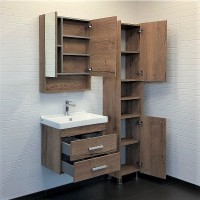 Зеркальный шкаф Comfortу Никосия, 60 см, подвесной, цвет дуб темный, 00-00008850 (00-00008850CF)