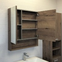 Зеркальный шкаф Comfortу Никосия, 70 см, подвесной, цвет дуб темный, 00-00008851 (00-00008851CF)