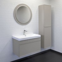 Тумба с раковиной Comfortу Мадрид 00-00009124, 80 см, подвесная, цвет серый шёлк