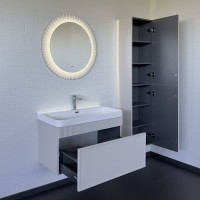 Тумба с раковиной Comfortу Мадрид 00-00009124, 80 см, подвесная, цвет серый шёлк