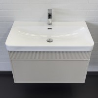 Тумба с раковиной Comfortу Мадрид 00-00009124, 80 см, подвесная, цвет серый шёлк