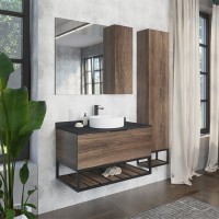 Зеркальный шкаф Comfortу Порто, 90 см, без подсветки, дуб темно-коричневый, 00-00009232 (00-00009232CF)