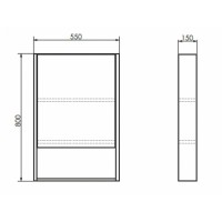 Зеркальный шкаф Comfortу Вена, 55 см, без подсветки, дуб дымчатый, 00-00009271 (00-00009271CF)
