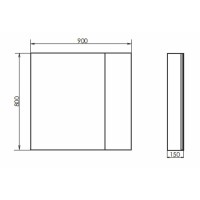 Зеркальный шкаф Comfortу Порто, 90 см, без подсветки, дуб дымчатый, 00-00009443 (00-00009443CF)