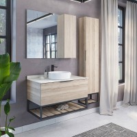Зеркальный шкаф Comfortу Порто, 90 см, без подсветки, дуб дымчатый, 00-00009443 (00-00009443CF)