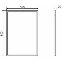 Зеркало Comforty Лозанна, профиль серый матовый, 00-00009575 (00-00009575CF)