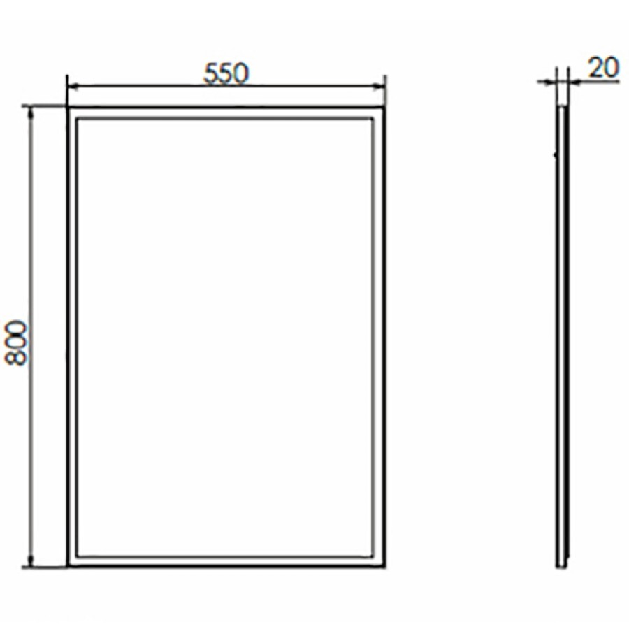 Зеркало Comforty Лозанна, профиль серый матовый, 00-00009575 (00-00009575CF)