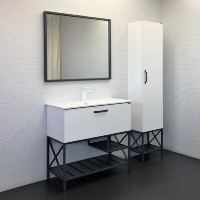 Зеркало Comfortу Бредфорд, 90 см, цвет рамы серый графит, 00-00009954 (00-00009954CF)