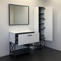 Тумба с раковиной Comforty Бредфорд 90 см, напольная, белый, раковина Comforty 90E белая, 00-00009955 (00-00009955CF)