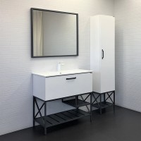 Тумба с раковиной Comforty Бредфорд 90 см, напольная, белый, раковина Comforty 90E белая, 00-00009955 (00-00009955CF)