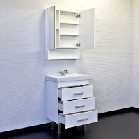 Тумба с раковиной Comforty Никосия, 60 см, напольная, белый глянец, раковина Fest белая, 00-00011160 (00-00011160CF)